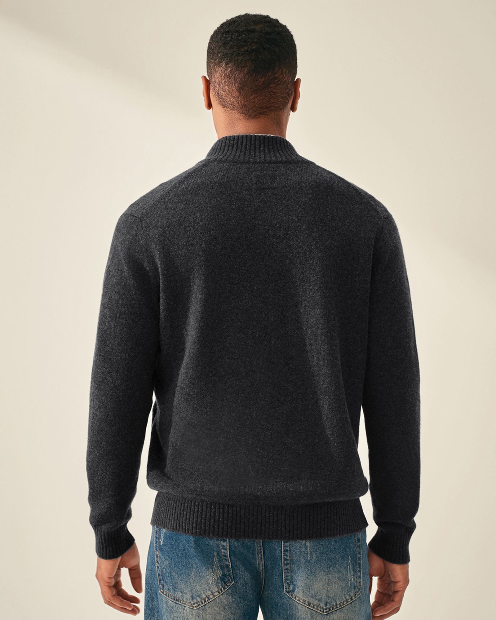 Men’s 100% Cashmere Full Zip Sweater