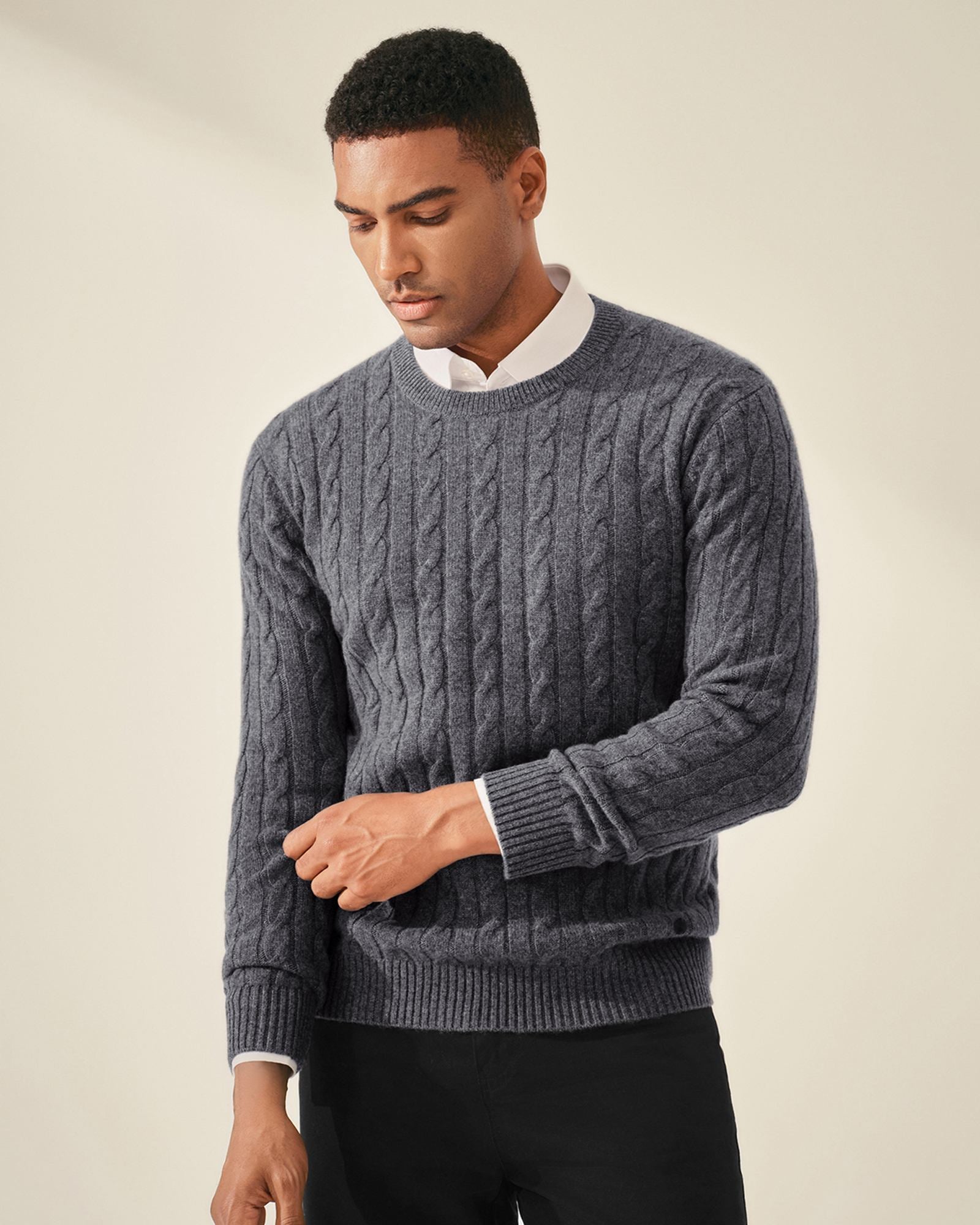 Classic Cable Knit 100% Cashmere Sweater