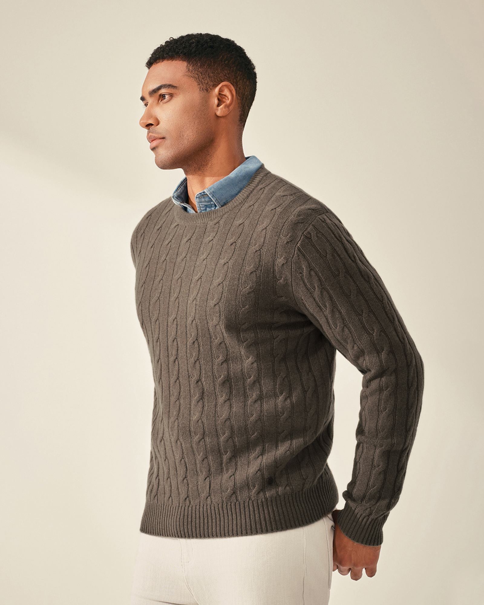 Classic Cable Knit 100% Cashmere Sweater