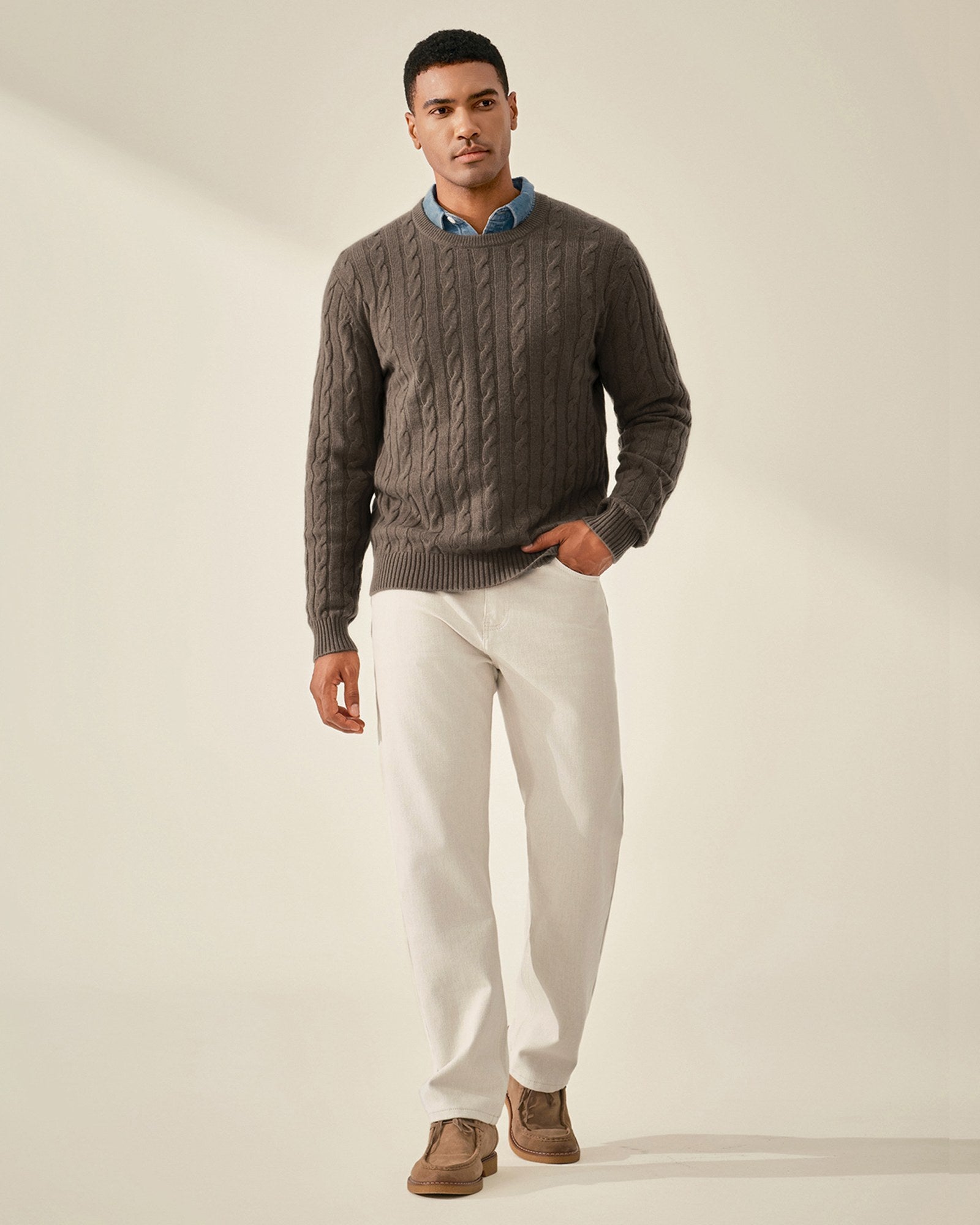 Classic Cable Knit 100% Cashmere Sweater