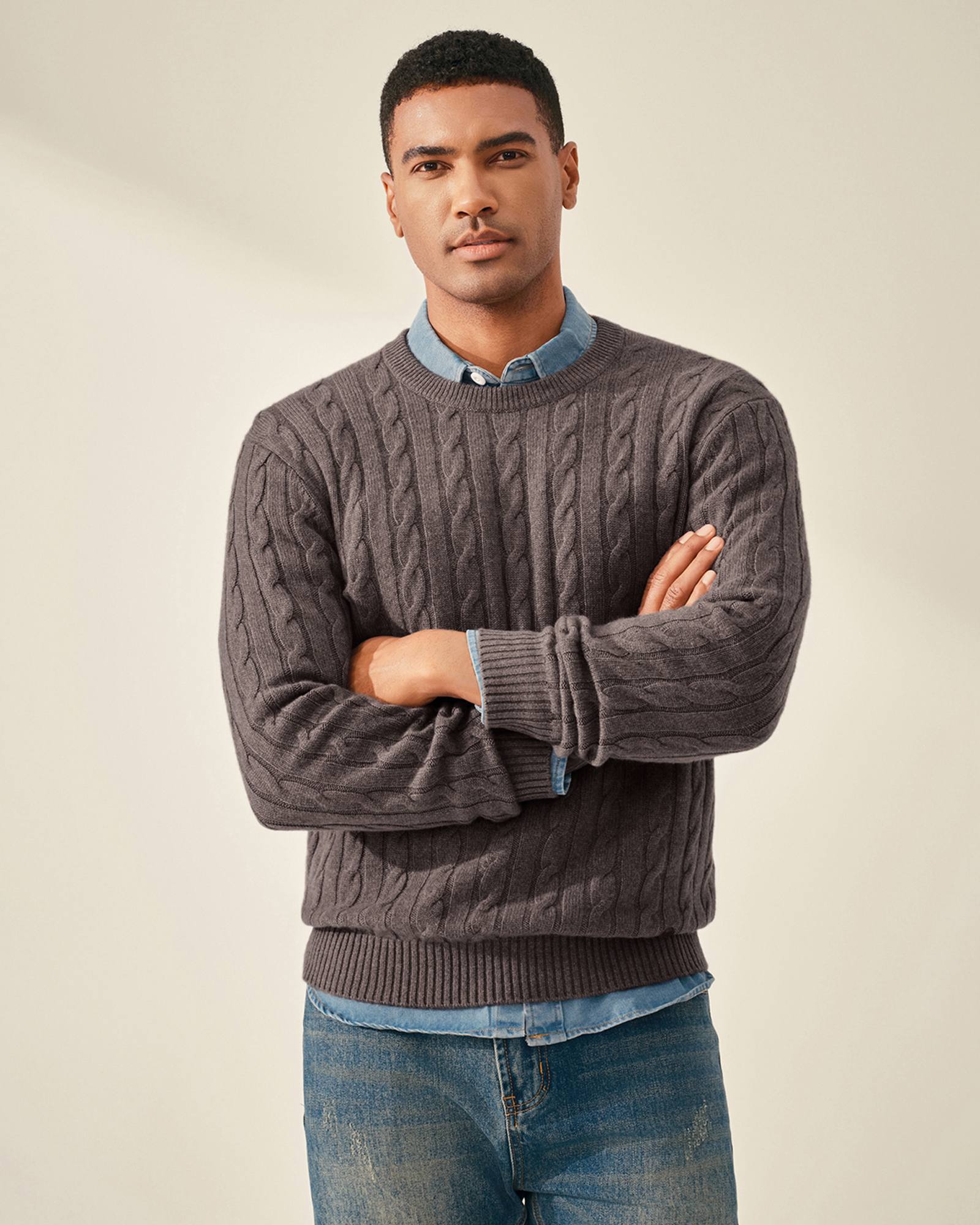 Classic Cable Knit 100% Cashmere Sweater