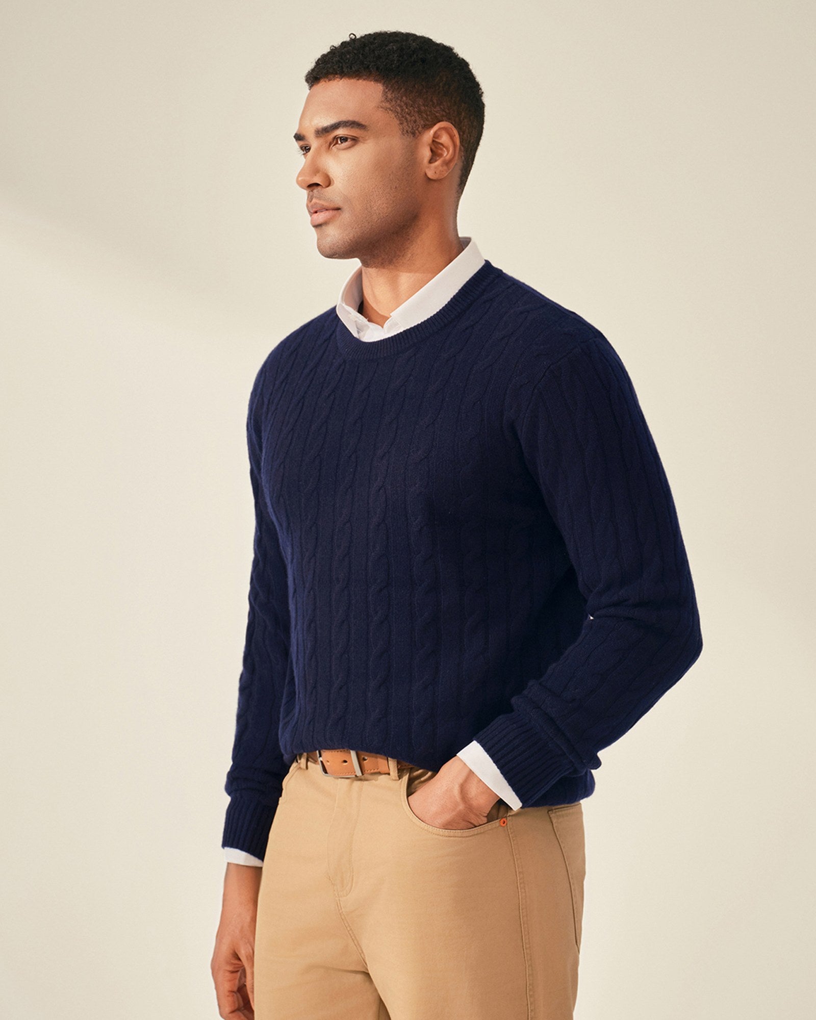 Classic Cable Knit 100% Cashmere Sweater