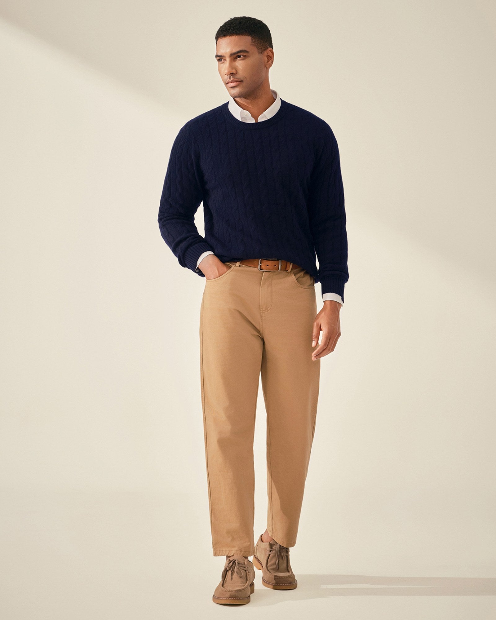 Classic Cable Knit 100% Cashmere Sweater