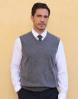 Men's 100% Cashmere V-Neck Waistcoat