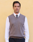 Men's 100% Cashmere V-Neck Waistcoat