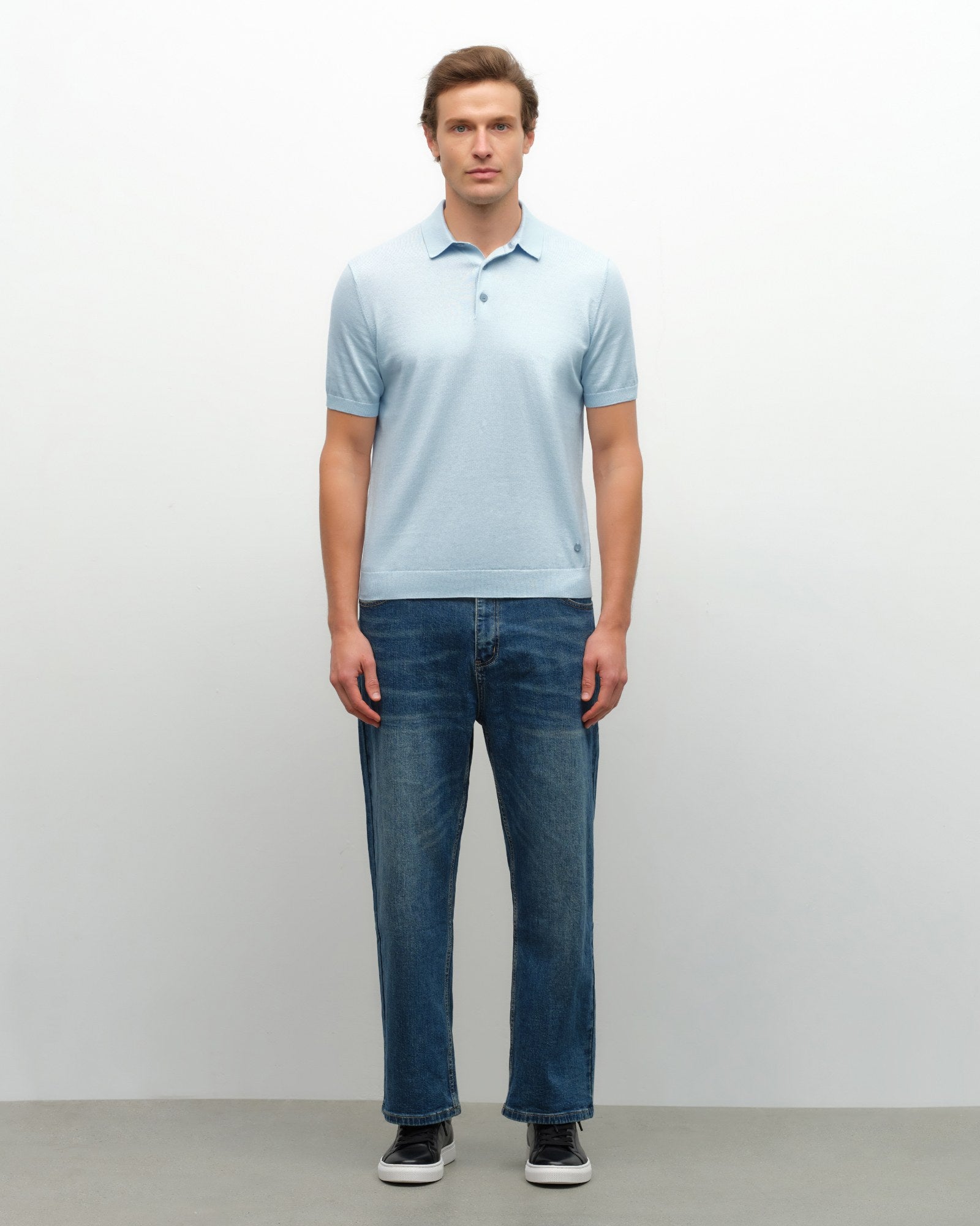 Breathable Pima Cotton Cashmere Polo Shirt