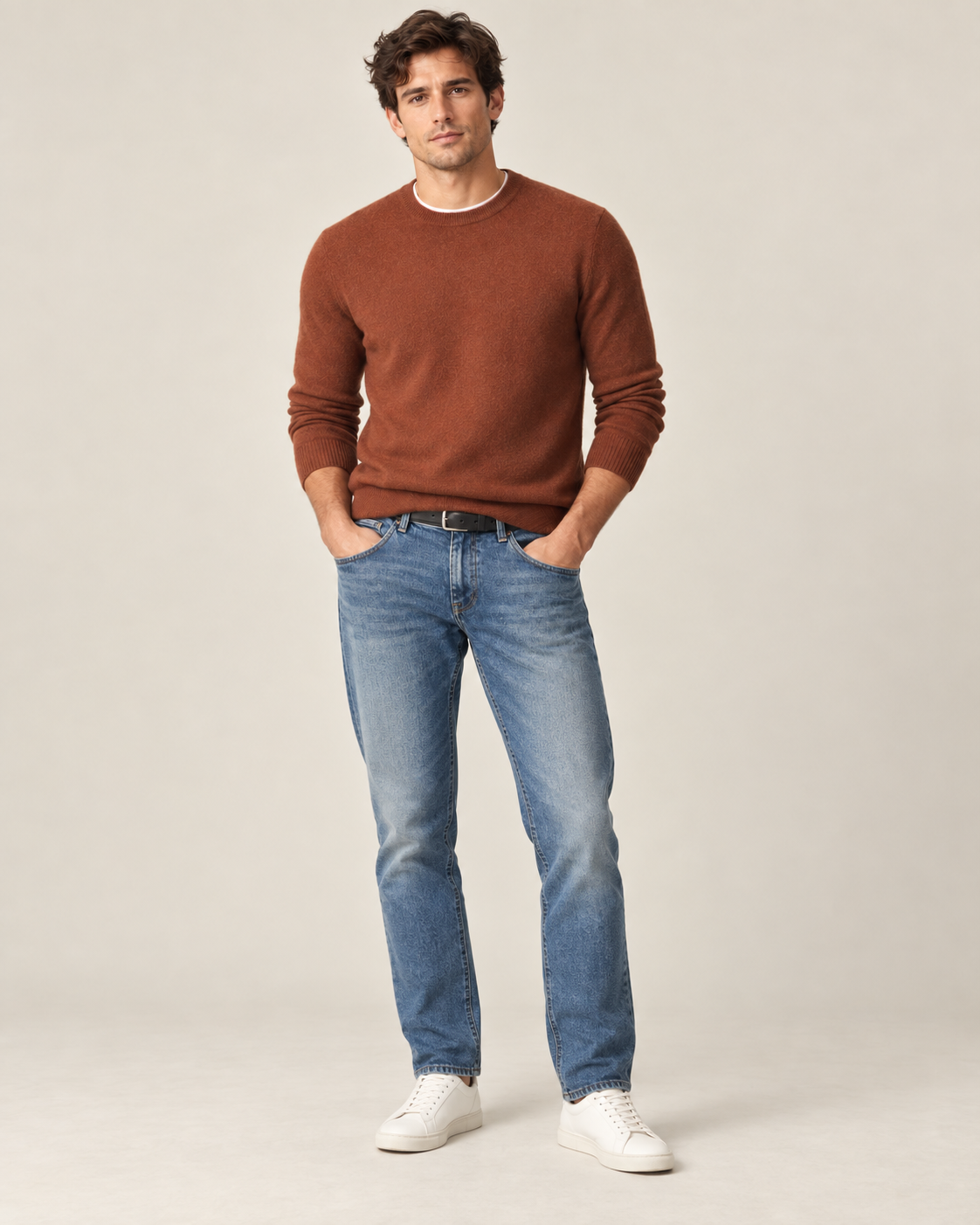 Luxe 100% Cashmere Crew Neck Sweater