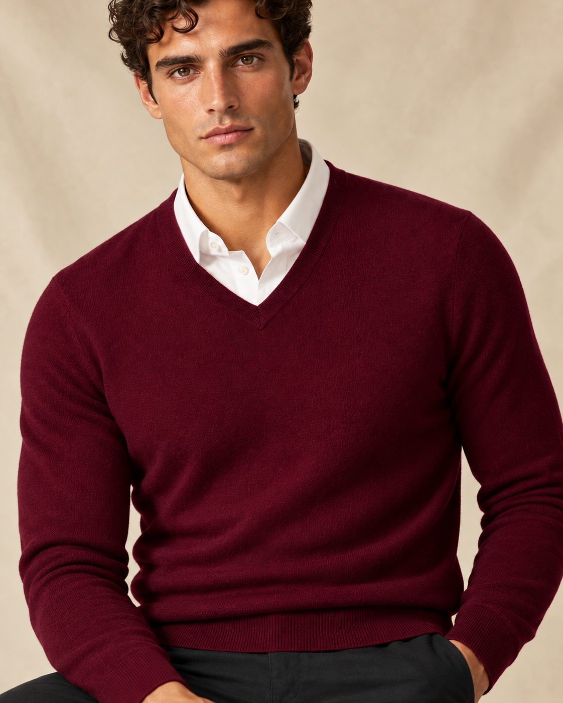 Classic Men's Cashmere V-Neck Pullover