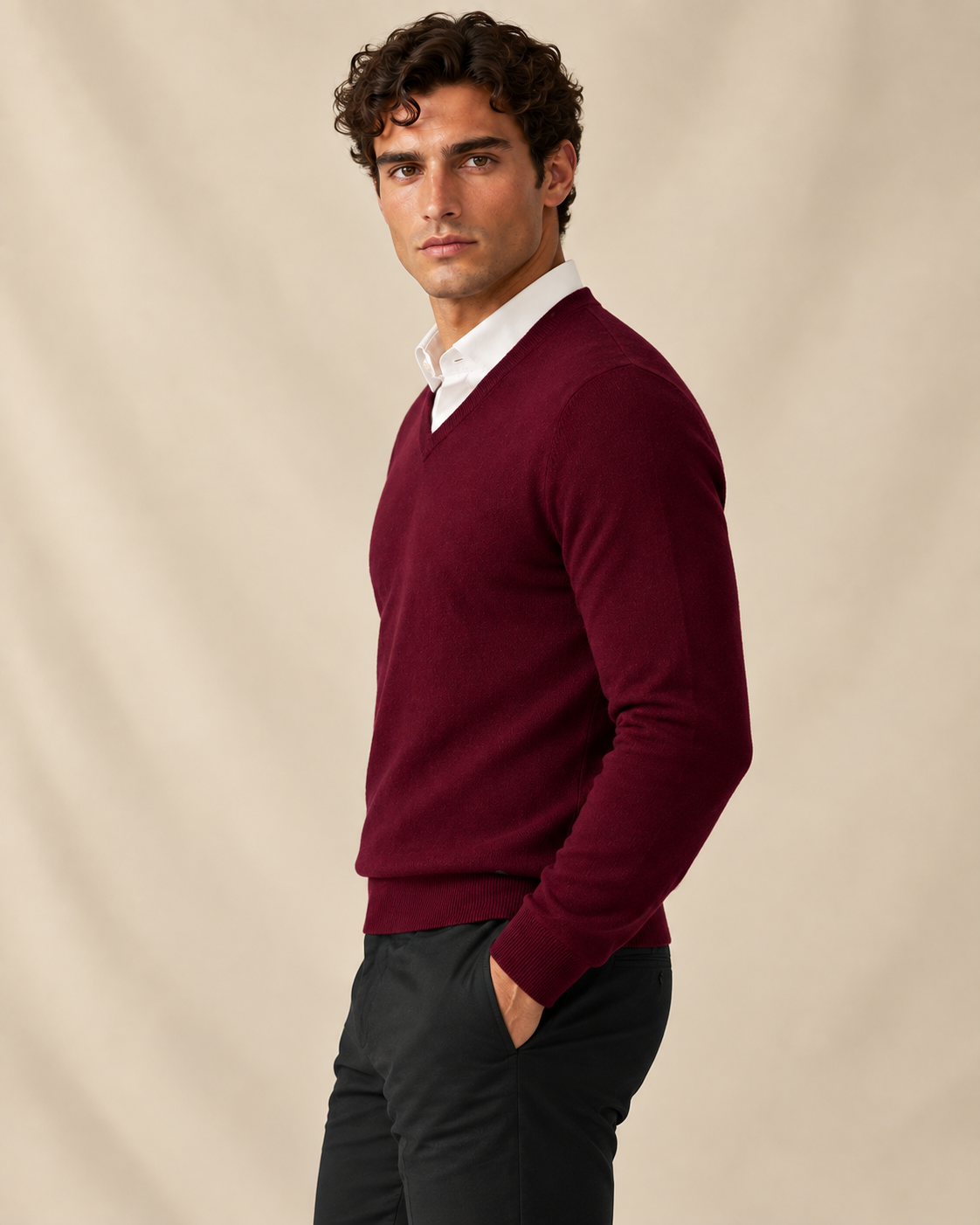 Classic Men's Cashmere V-Neck Pullover