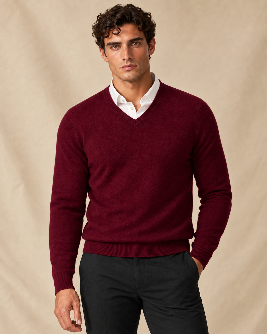 Classic Men's Cashmere V-Neck Pullover