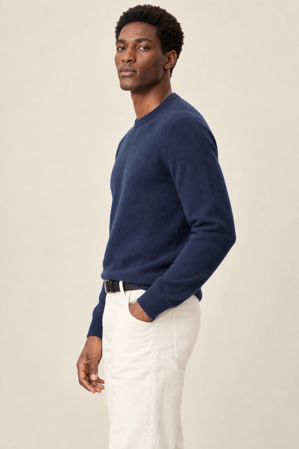 Luxe 100% Cashmere Crew Neck Sweater