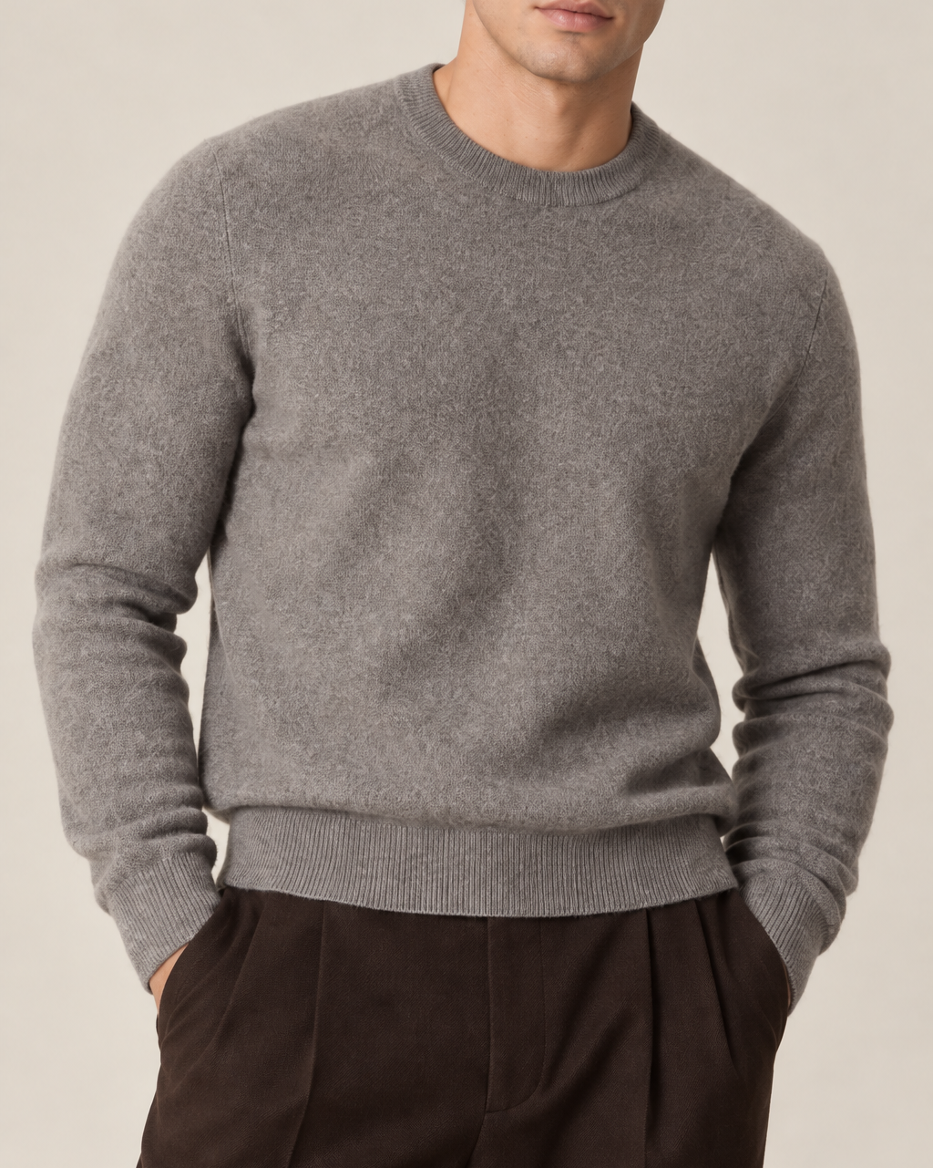 Luxe 100% Cashmere Crew Neck Sweater