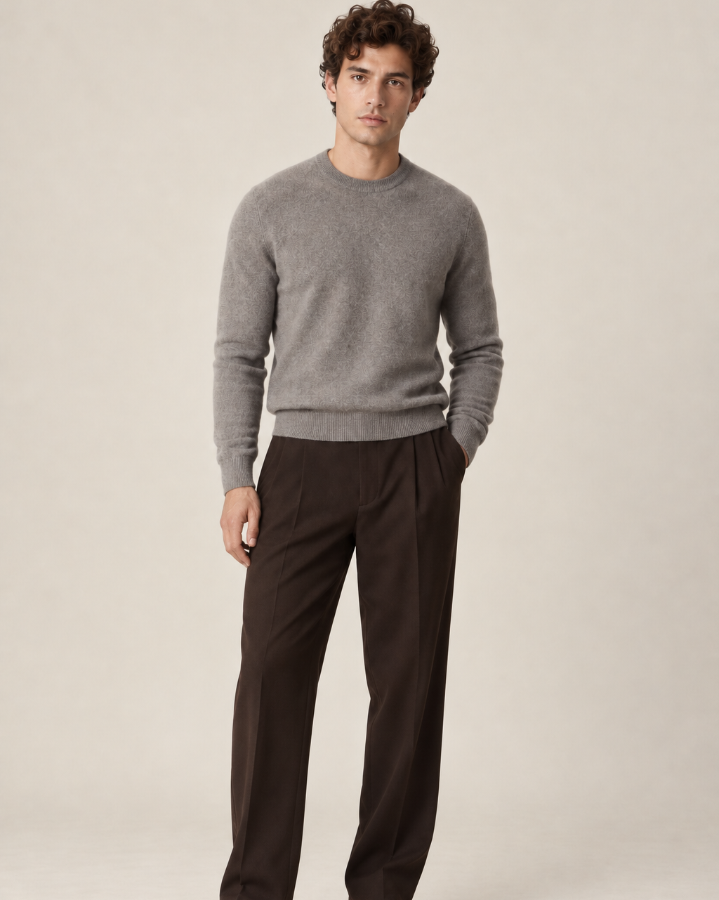 Luxe 100% Cashmere Crew Neck Sweater