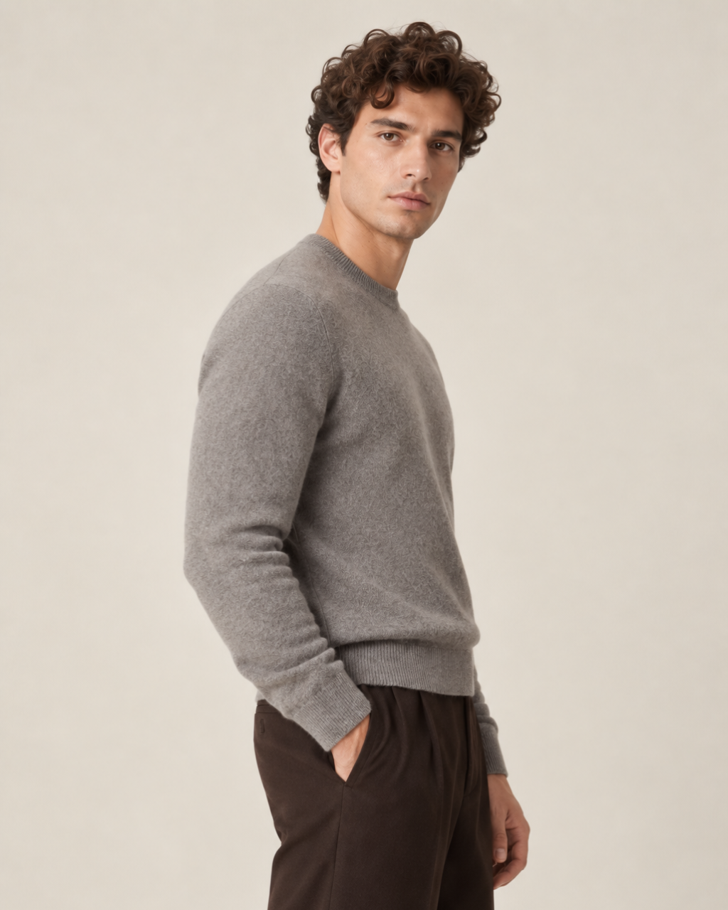 Luxe 100% Cashmere Crew Neck Sweater