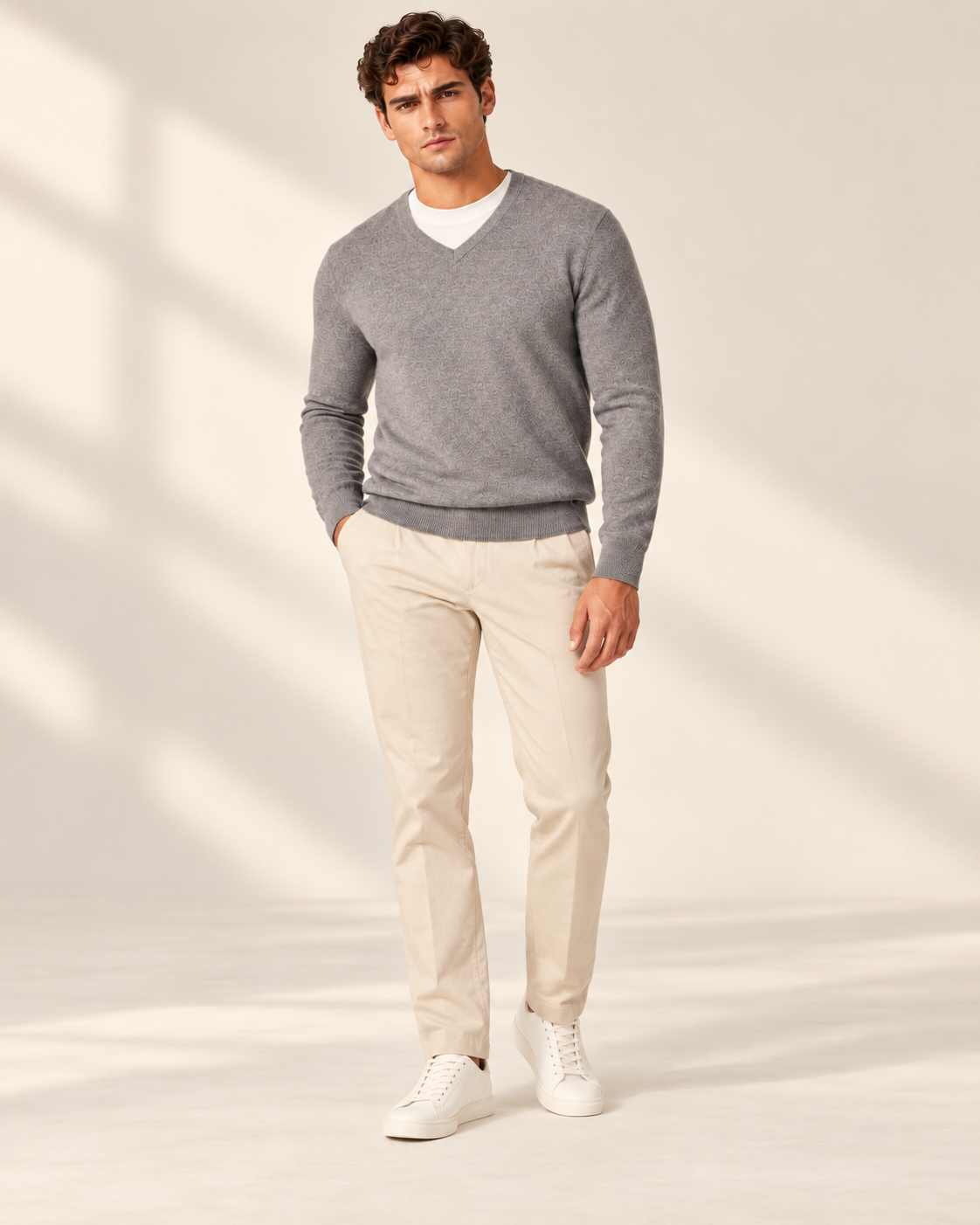 Classic Men's Cashmere V-Neck Pullover
