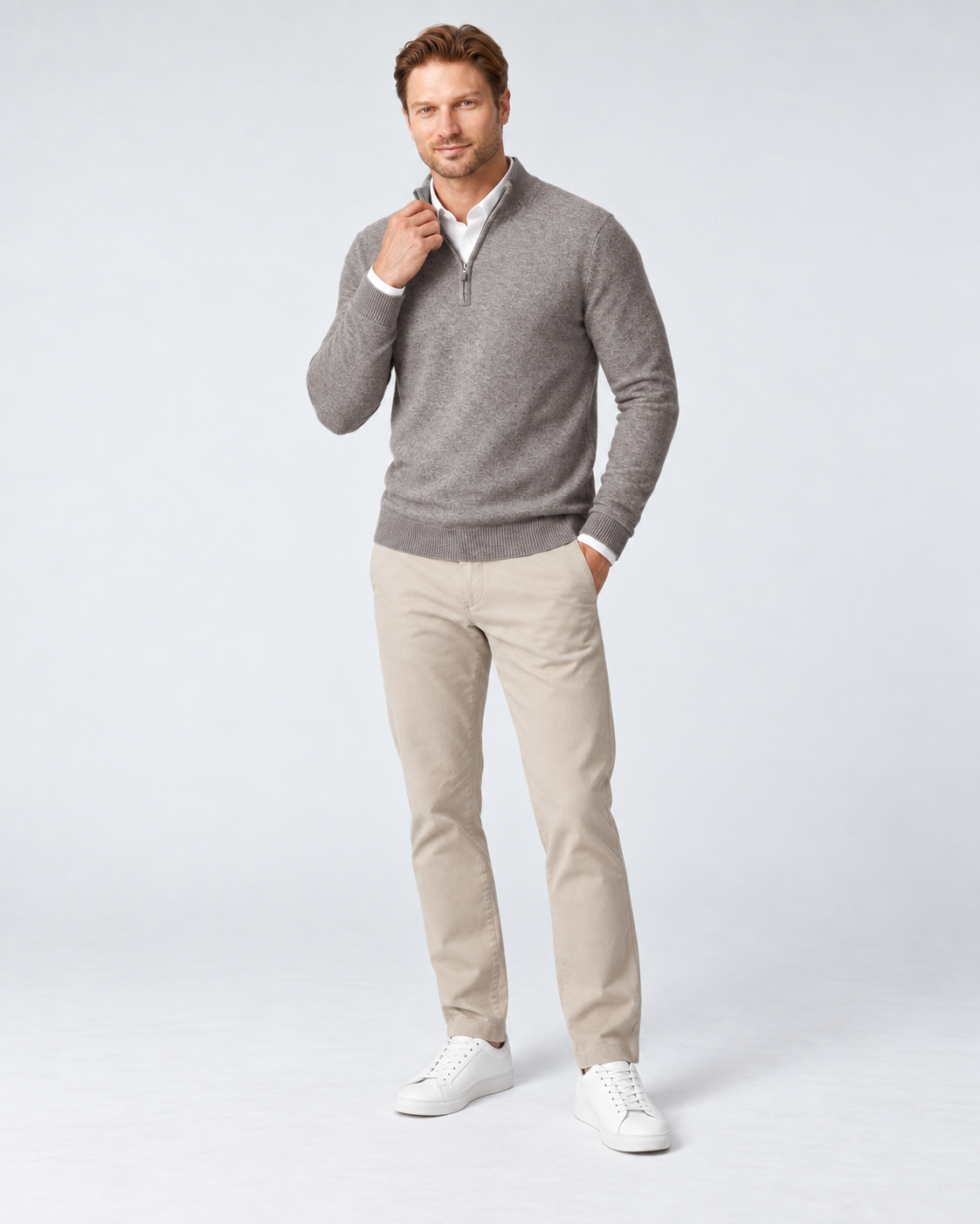 100% Cashmere Half Zip Sweater