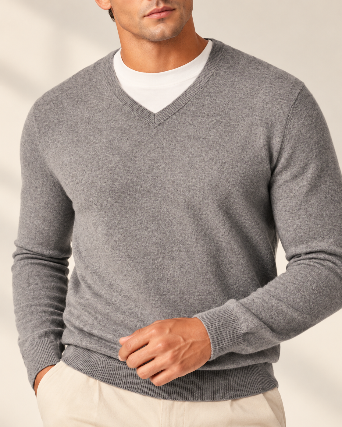 Classic Men's Cashmere V-Neck Pullover