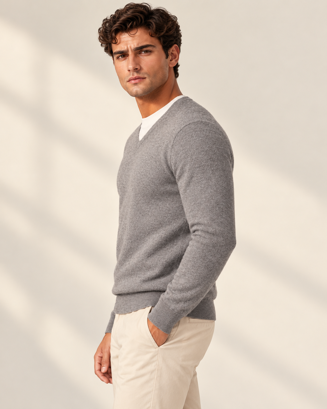 Classic Men's Cashmere V-Neck Pullover