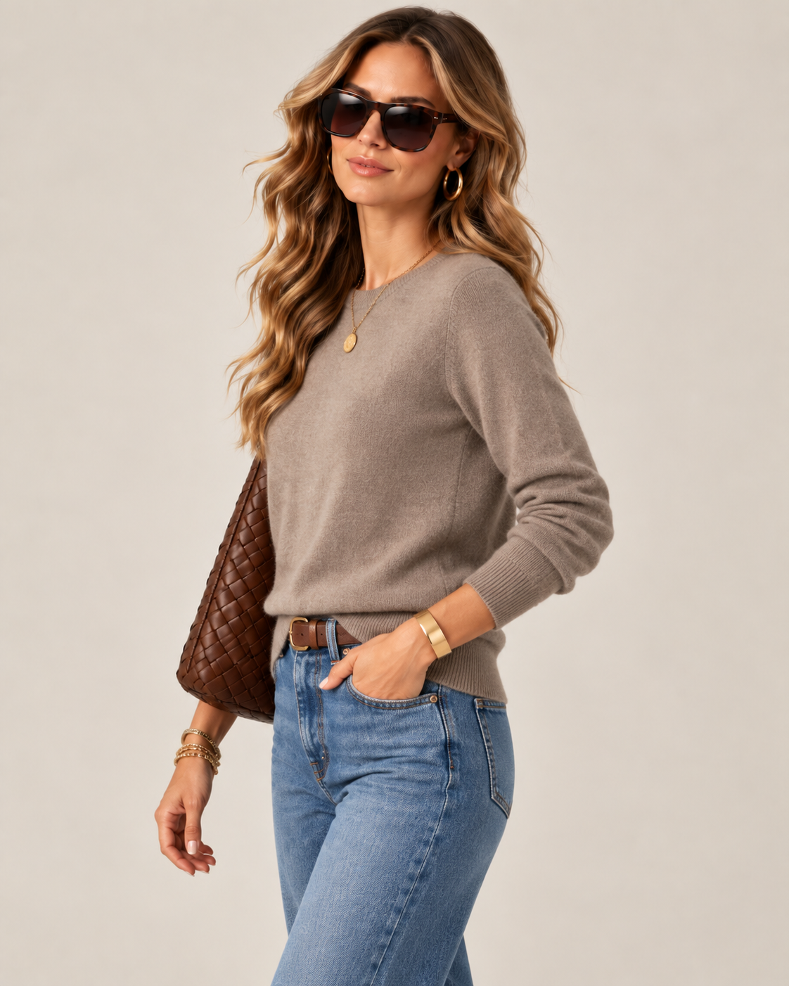Classic 100% Cashmere Crewneck Sweater