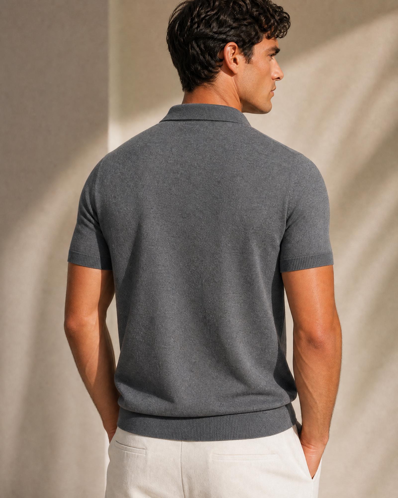 Lightweight Cashmere Short Sleeve Polo Shirt