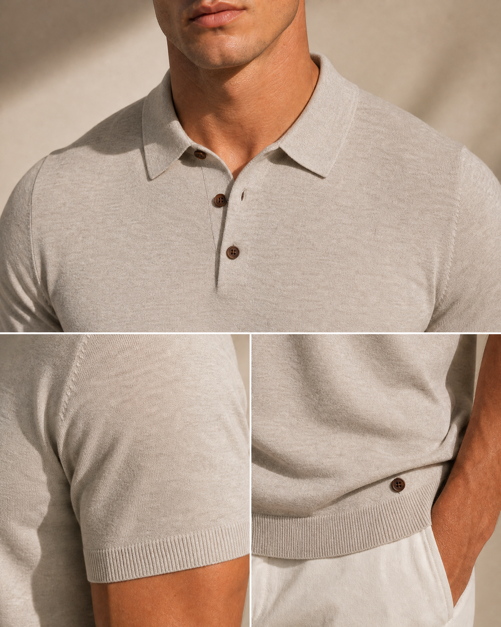 Lightweight Cashmere Short Sleeve Polo Shirt