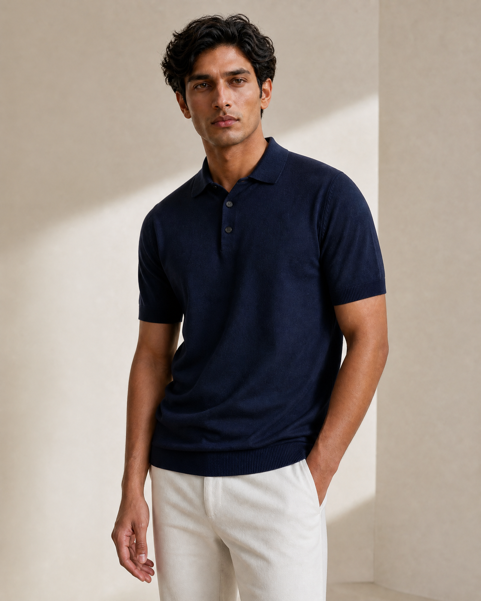 Lightweight Cashmere Short Sleeve Polo Shirt