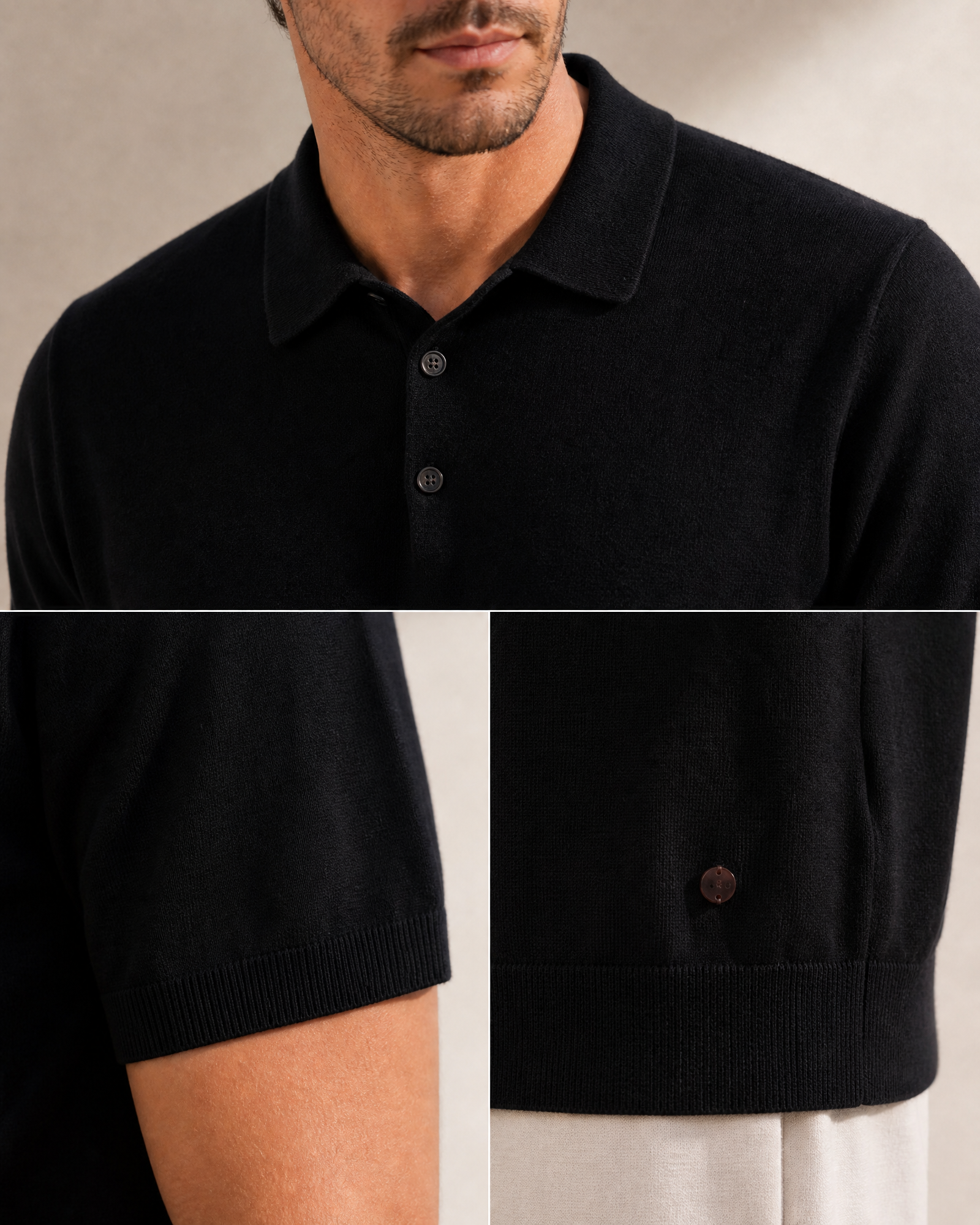 Lightweight Cashmere Short Sleeve Polo Shirt