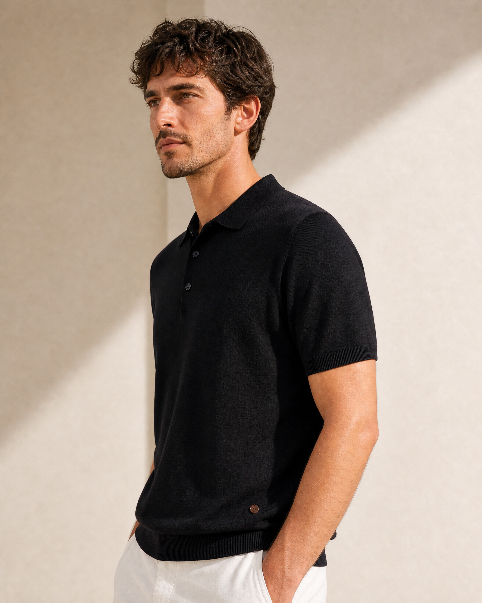 Lightweight Cashmere Short Sleeve Polo Shirt
