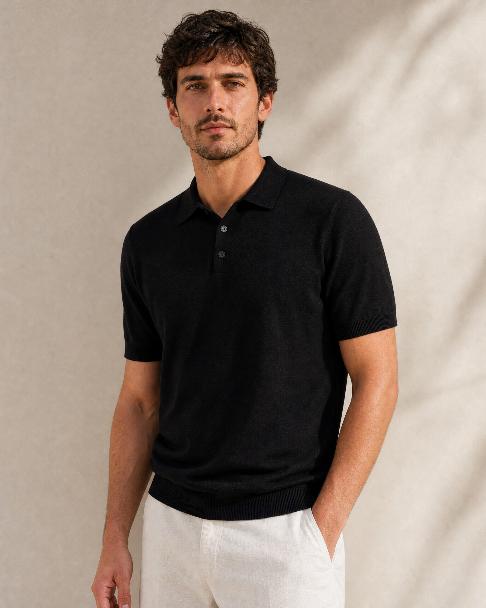 Lightweight Cashmere Short Sleeve Polo Shirt