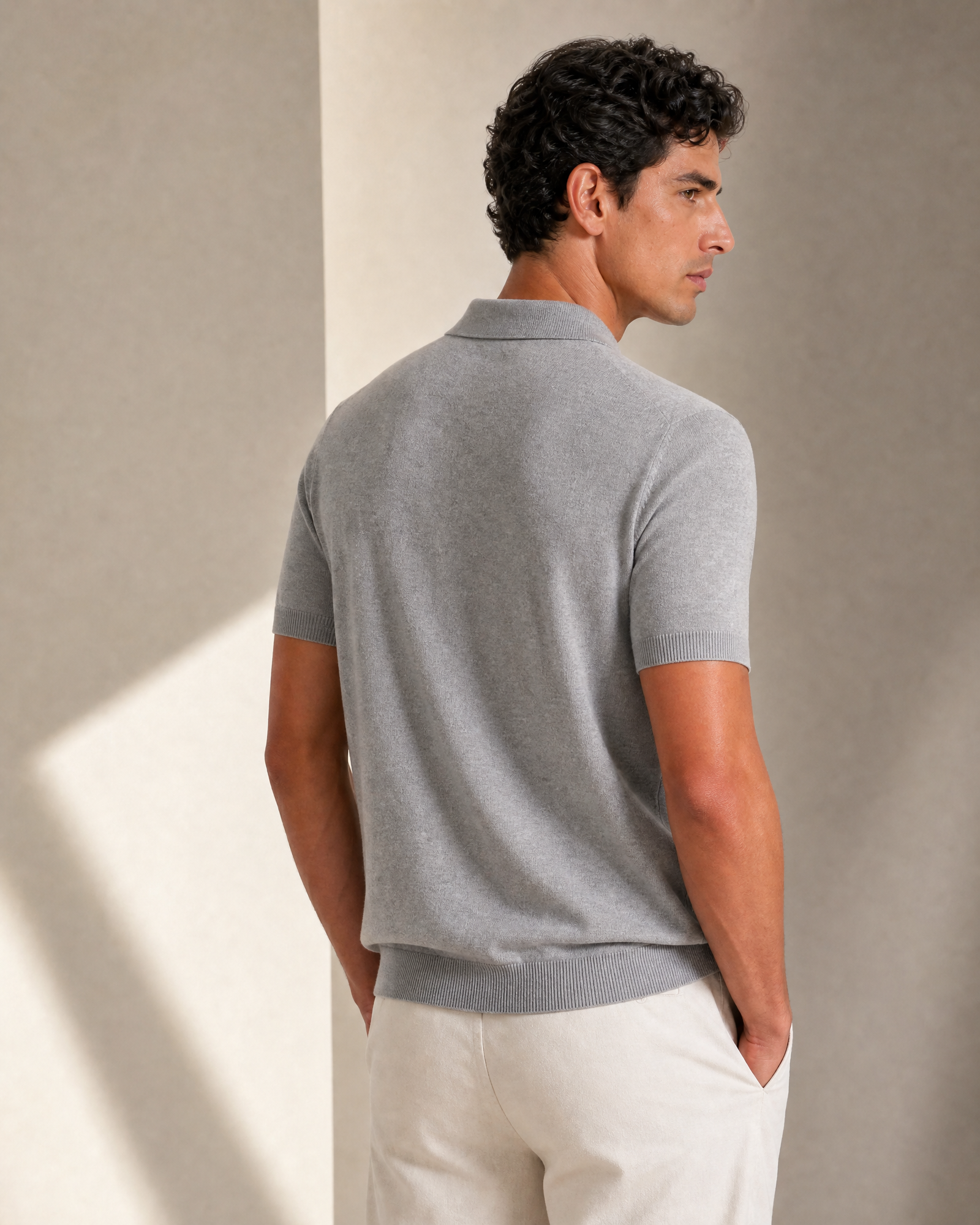 Lightweight Cashmere Short Sleeve Polo Shirt