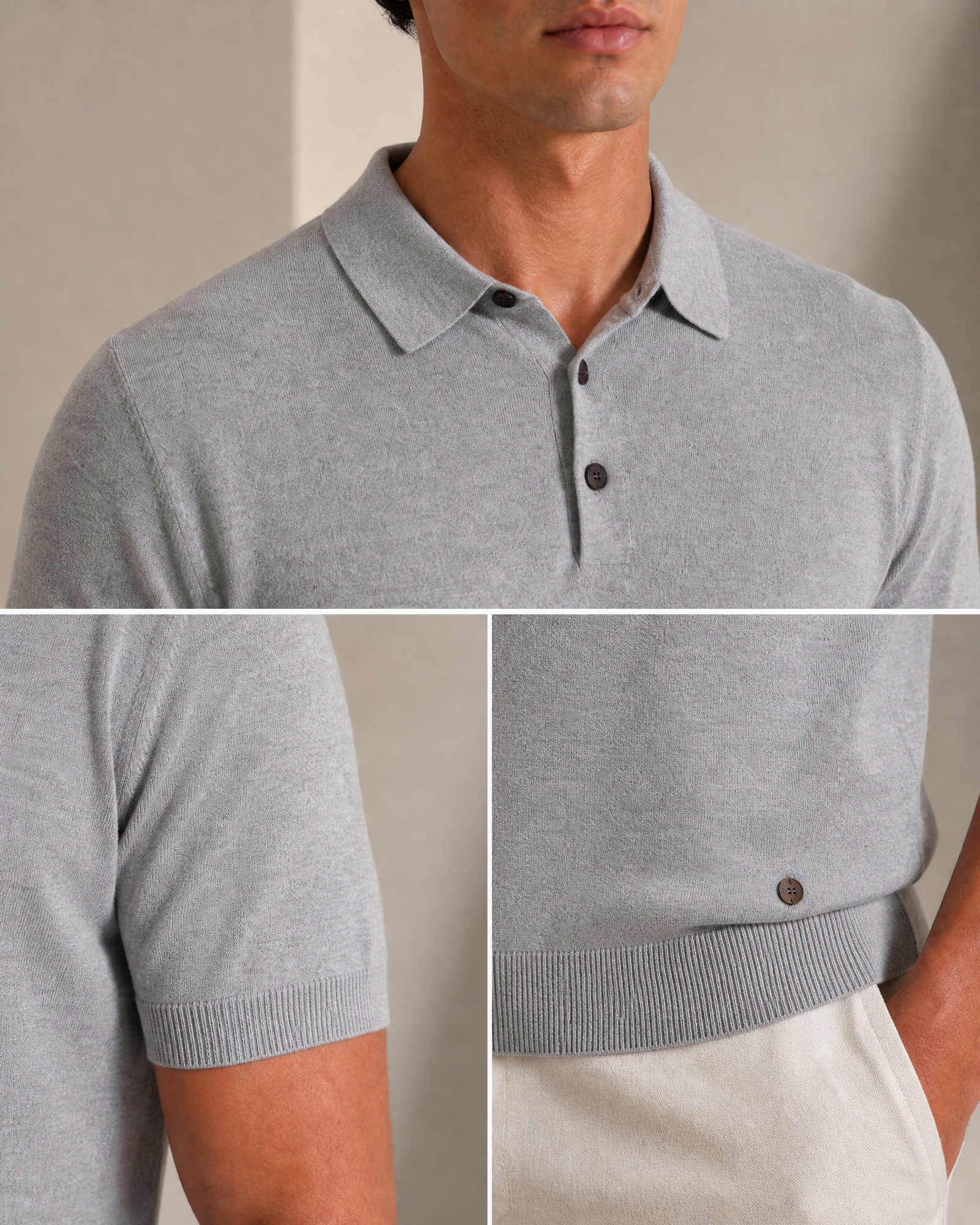 Lightweight Cashmere Short Sleeve Polo Shirt