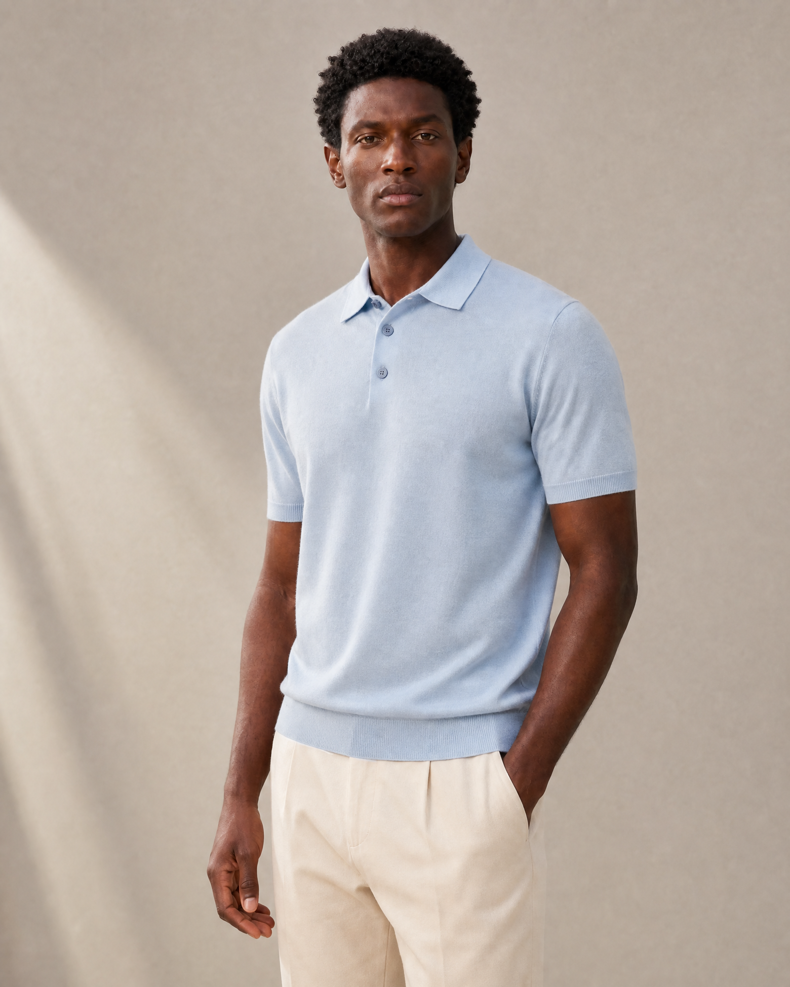 Lightweight Cashmere Short Sleeve Polo Shirt