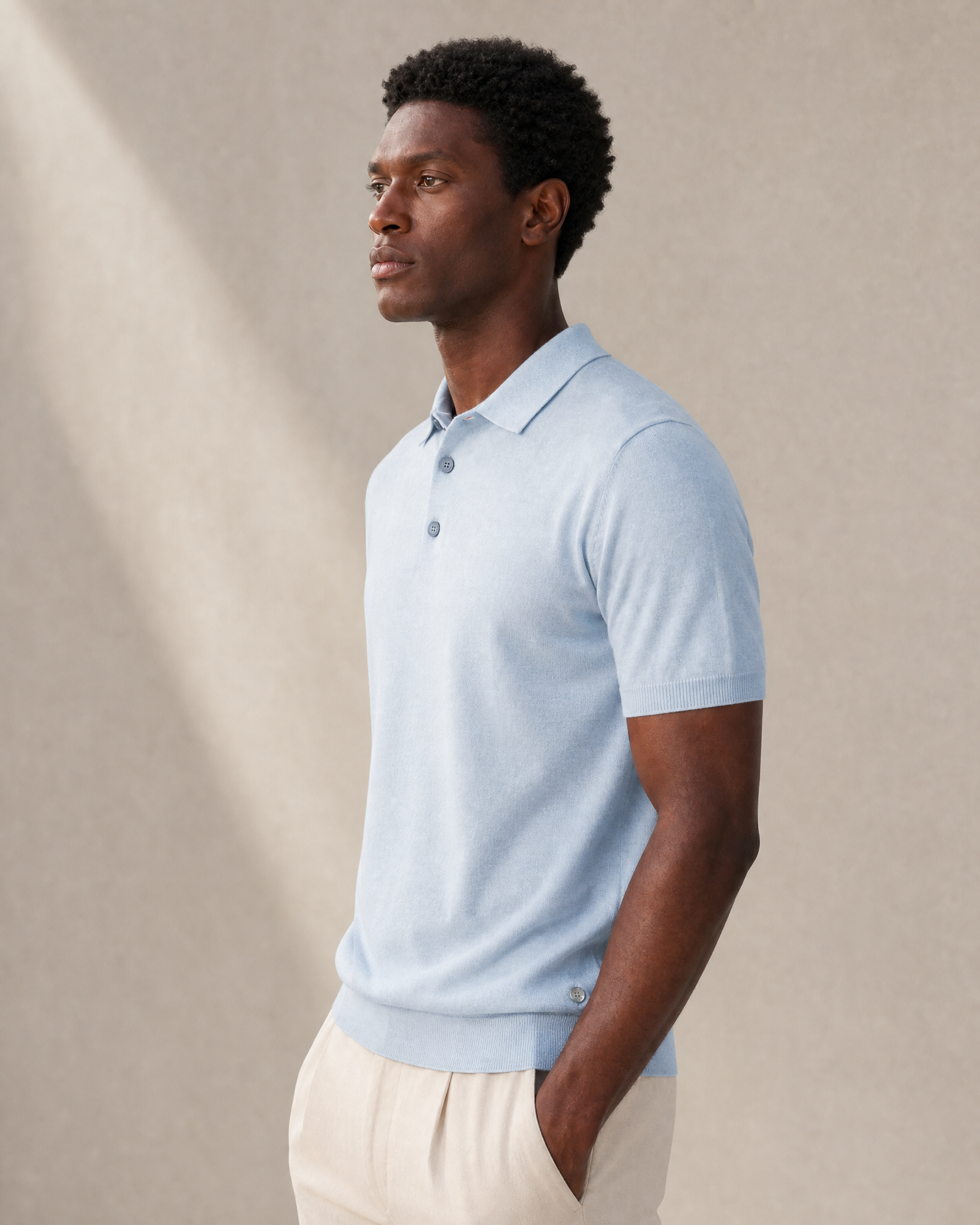 Lightweight Cashmere Short Sleeve Polo Shirt