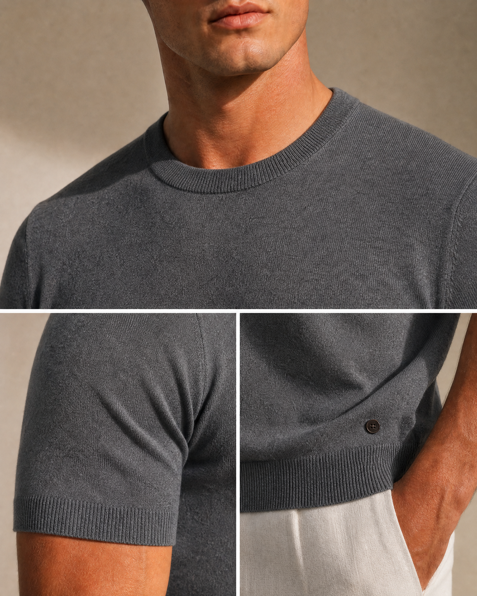 Lightweight Cashmere Short Sleeve Polo Shirt
