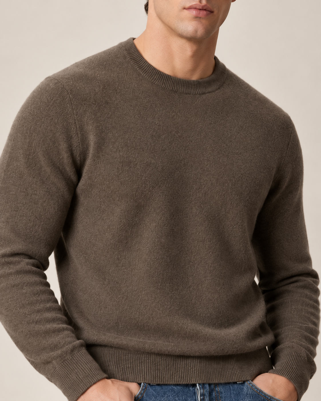 Luxe 100% Cashmere Crew Neck Sweater