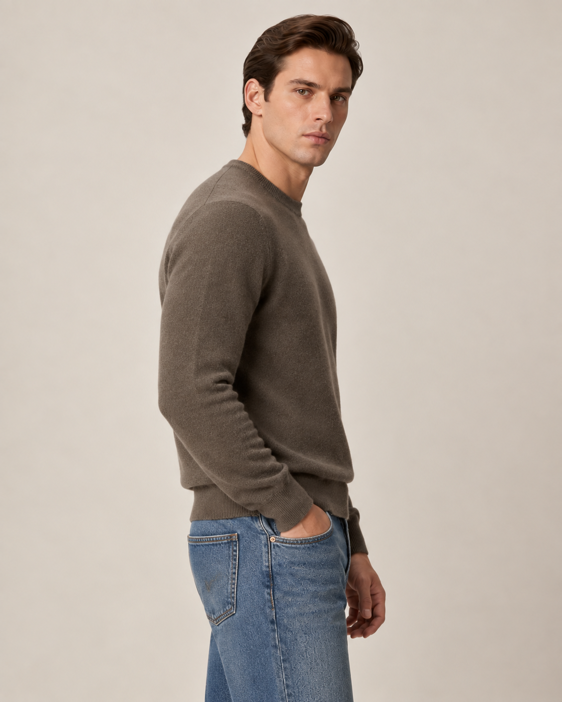 Luxe 100% Cashmere Crew Neck Sweater
