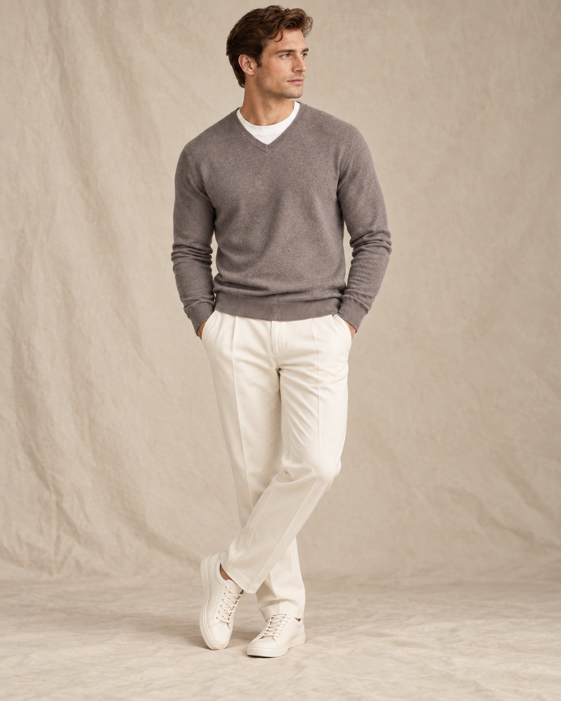 Classic Men's Cashmere V-Neck Pullover