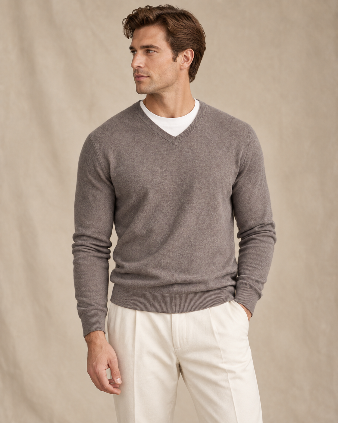 Classic Men's Cashmere V-Neck Pullover