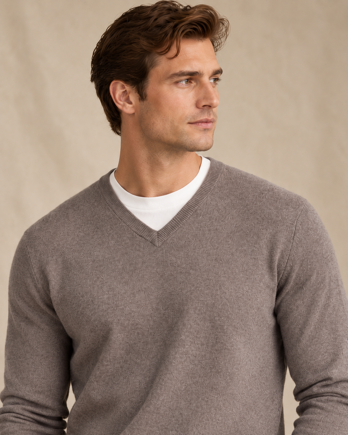 Classic Men's Cashmere V-Neck Pullover