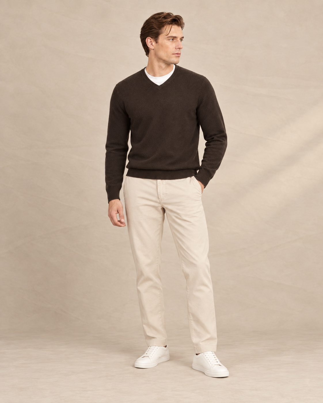 Classic Men's Cashmere V-Neck Pullover