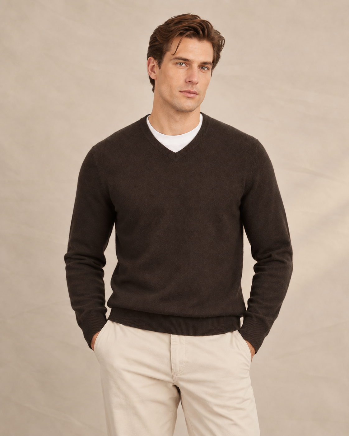 Classic Men's Cashmere V-Neck Pullover