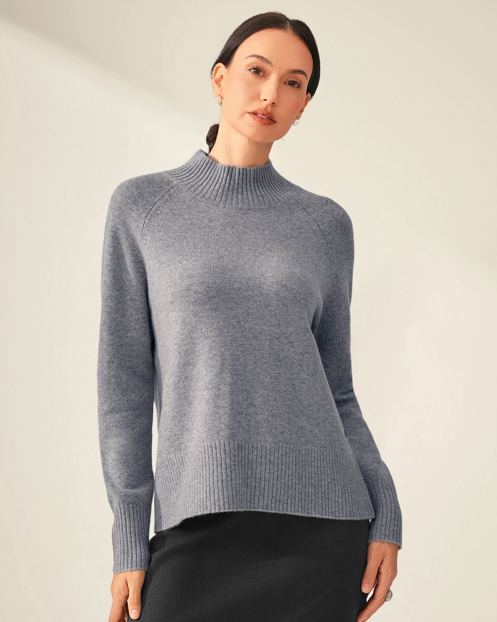 Women's 100% Cashmere Mock Neck Sweater