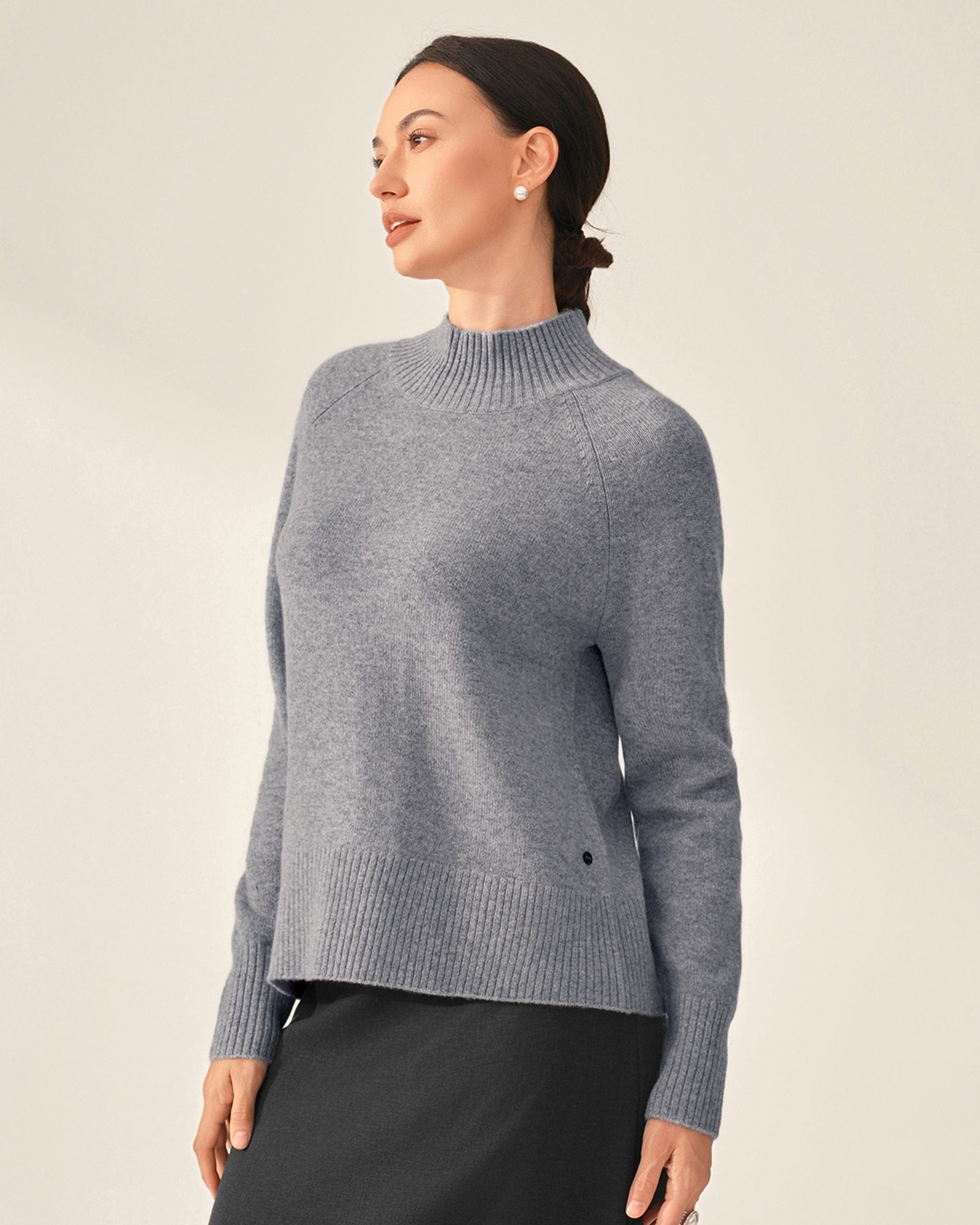 Women's 100% Cashmere Mock Neck Sweater