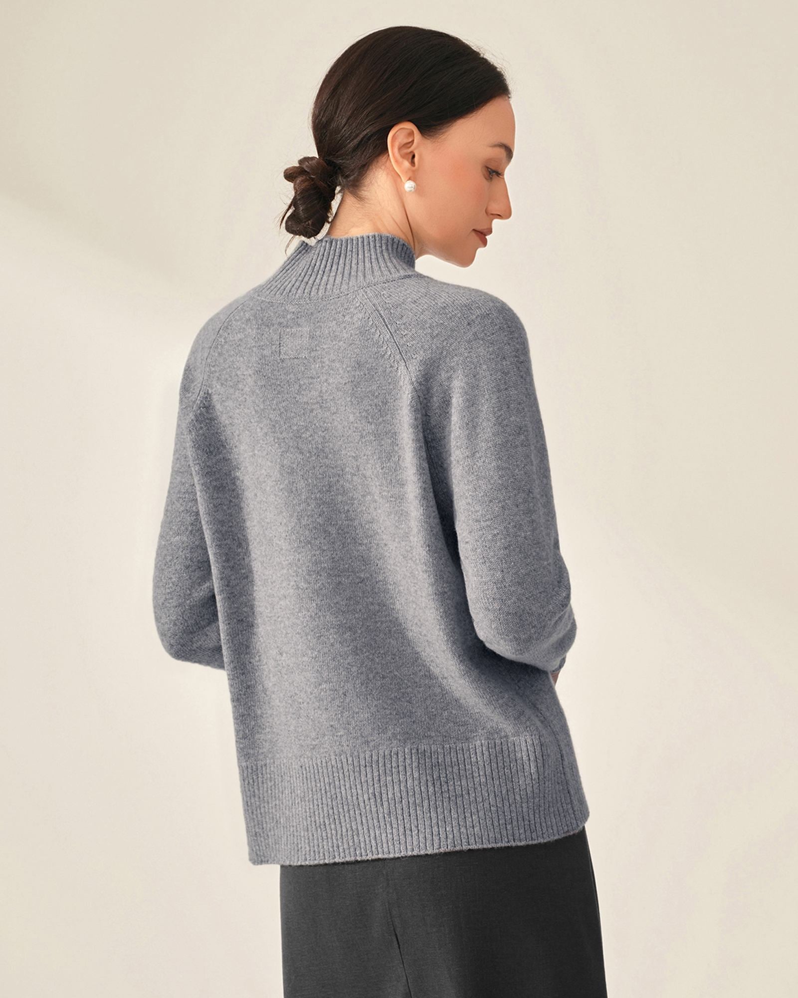 Women's 100% Cashmere Mock Neck Sweater