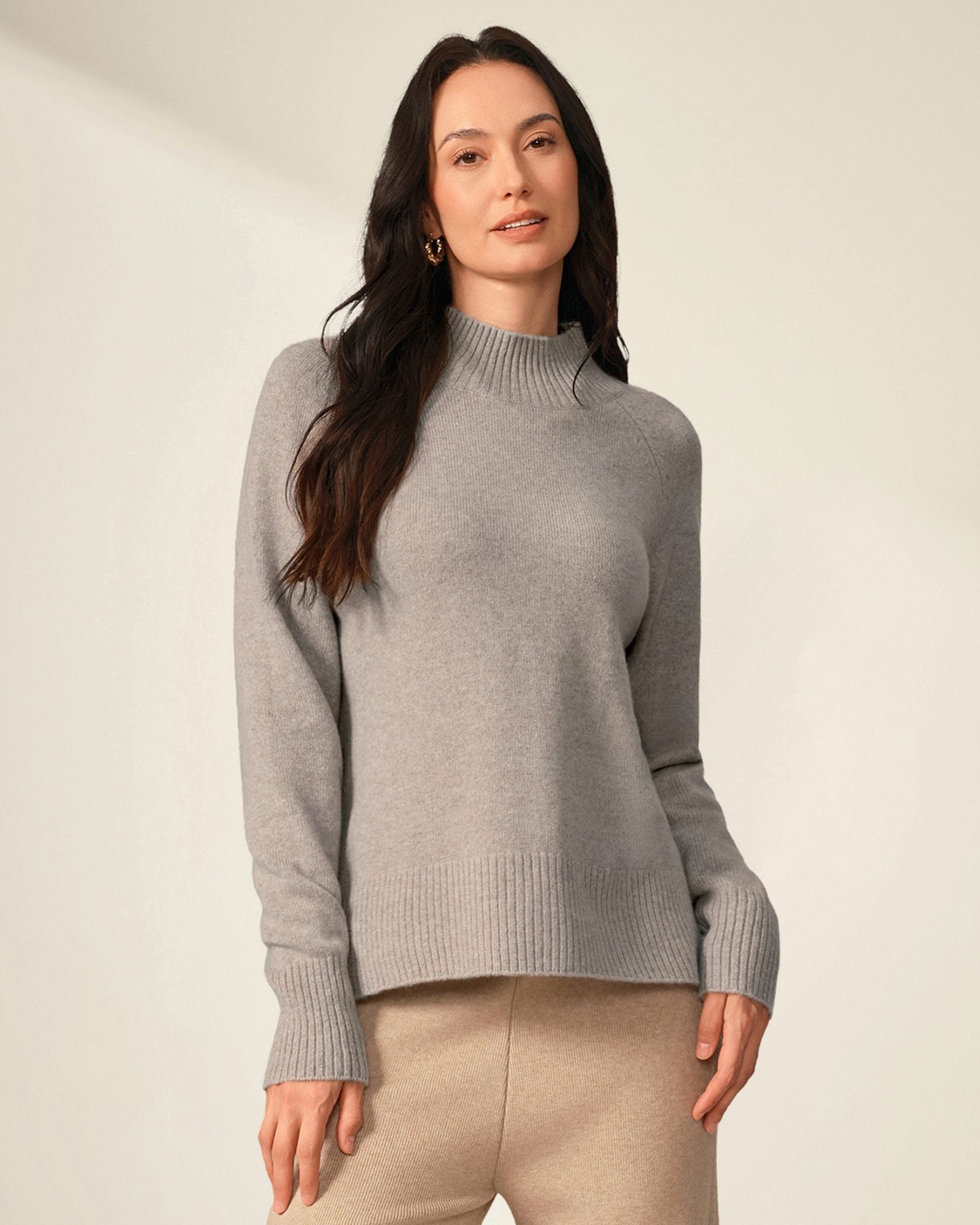 Women's 100% Cashmere Mock Neck Sweater