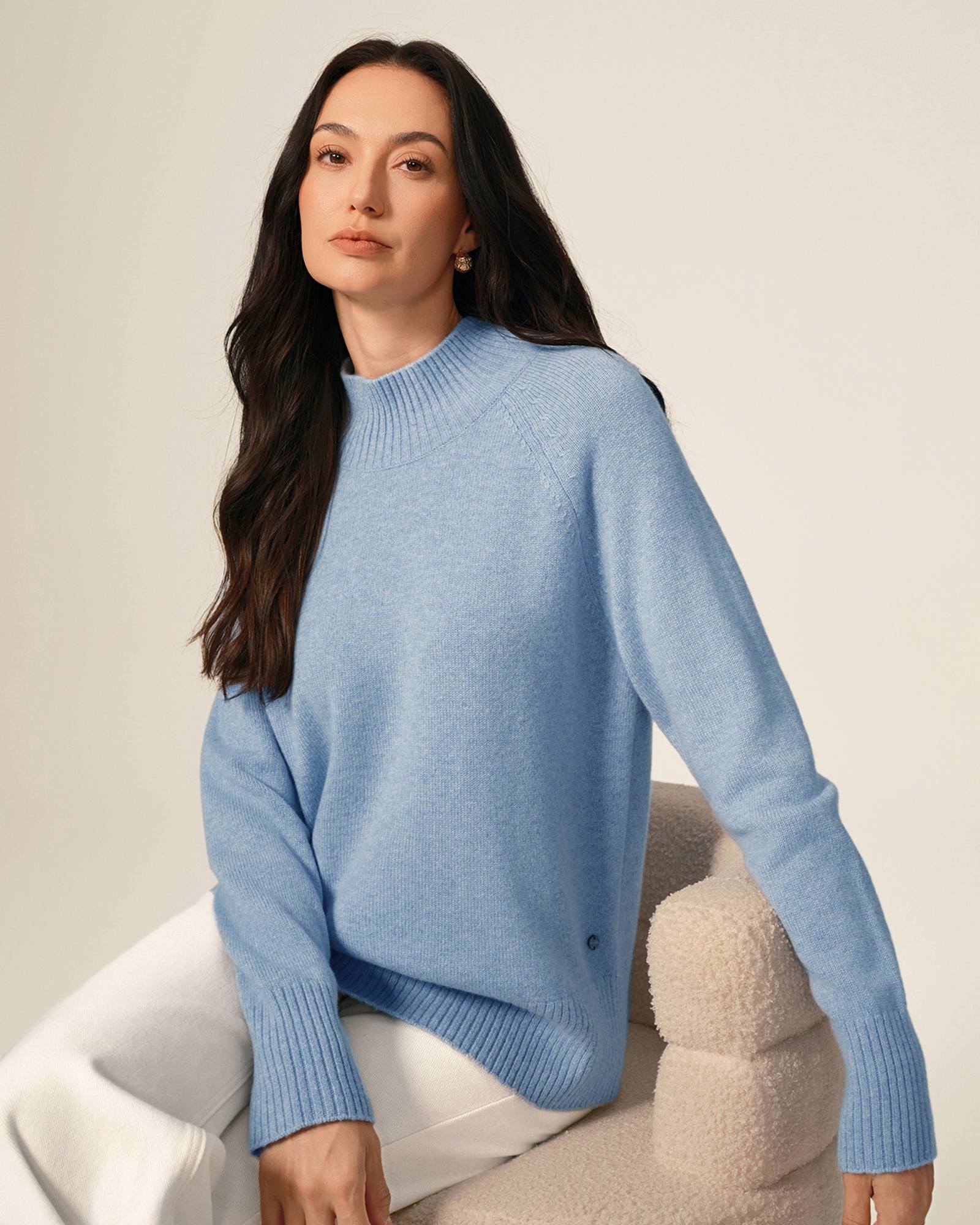 Women's 100% Cashmere Mock Neck Sweater