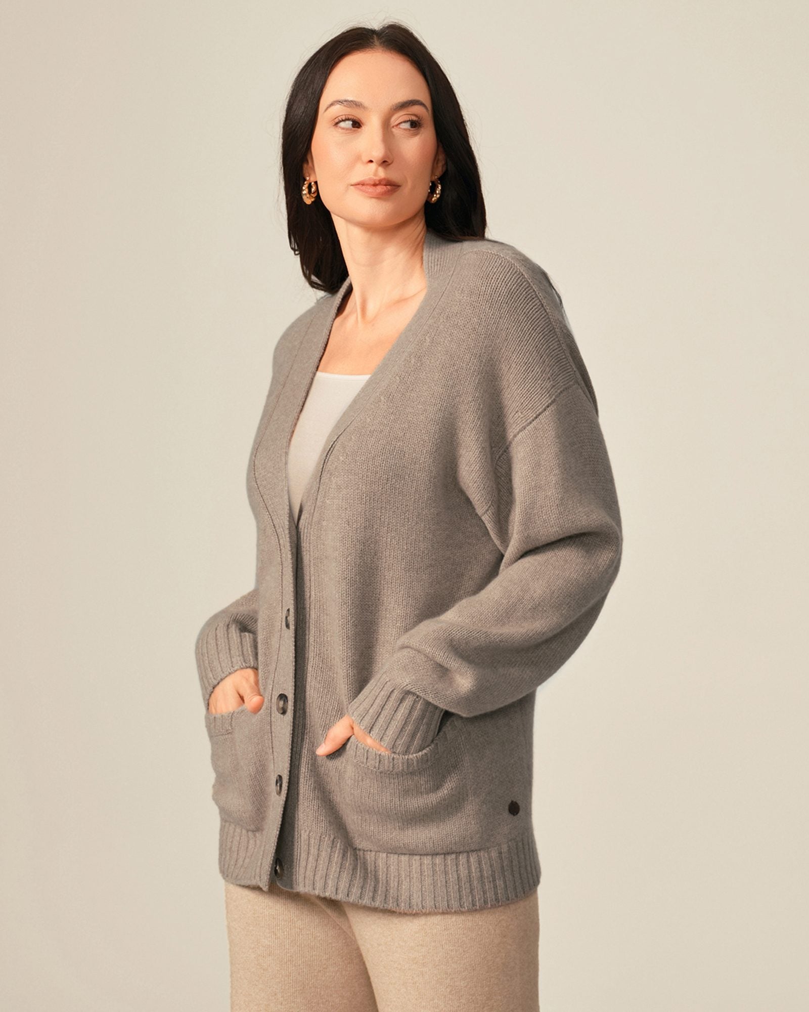 Timeless 100% Pure V-neck button cardigan
