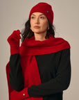 Ribbed Cashmere Beanie Hat for Women