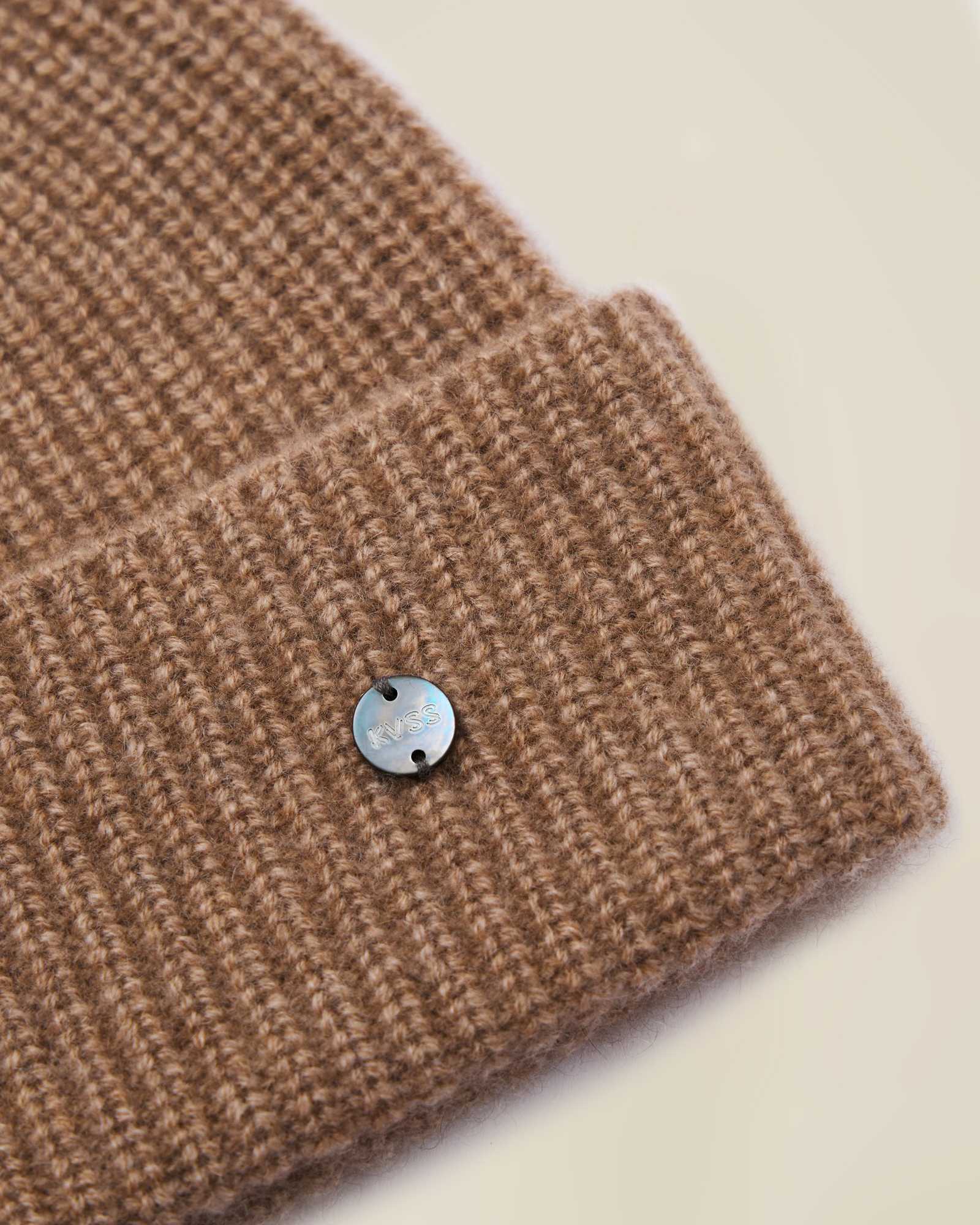 Ribbed Cashmere Beanie Hat for Women