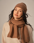 Ribbed Cashmere Beanie Hat for Women